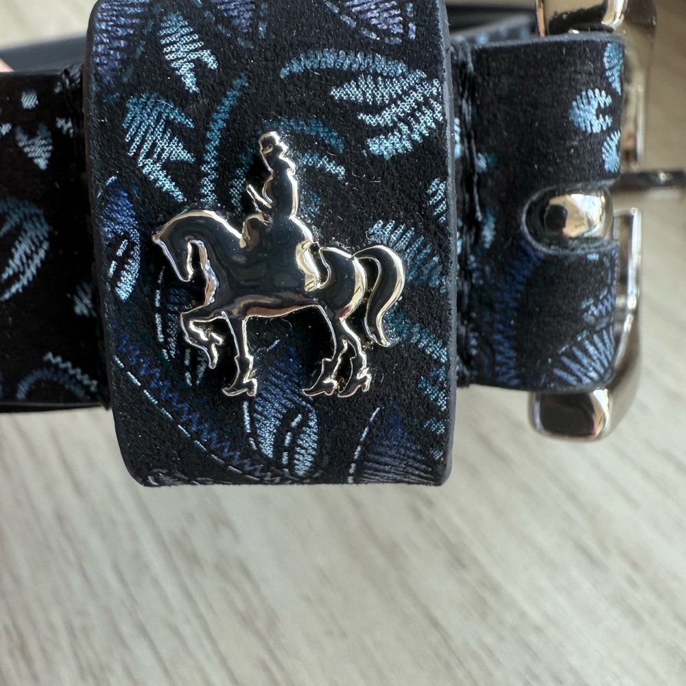 Embassy London Genuine Leather Patterned Blue Men's Belt - Picture 7 of 7